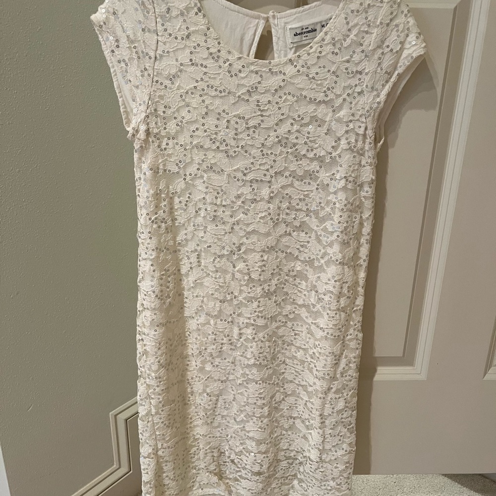 Abercrombie & Fitch Silver Sheath Dress Cap Sleeve